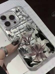 1pc Fashionable Korean Style Lace Flower Slogan Graphic Aesthetic Feather Laser Waterproof Anti-Fingerprint Anti-Scratch Transparent IMD Soft Glossy Smooth Phone Case Compatible With IPhone 16 ProMax/16/16 Pro/16 Plus/15/15 ProMax/15 Pro/11/12/13/14 ProMax/11 ProMax/12 Pro/12 ProMax/13 Pro/13 ProMax/14 Pro/14 ProMax, Chic & Creative - 款式6(1pc) - 查看 3