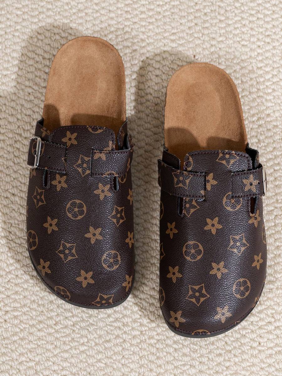 Men's Retro Floral Luxury Slip-On Slippers, Soft Sole Cushioned Comfortable Adjustable Strap Sandals, Versatile Indoor/Outdoor Wear For Spring/Summer/Autumn, Suitable For Daily, Commuting And Relaxation - Brown - View 1