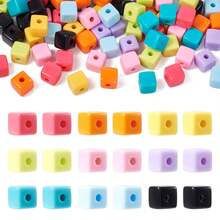 90Pcs Pastel Acrylic Cube Beads For Bracelet Making Candy Color Square Spacer Beads Assorted Rainbow Cube Pony Bead Bulk For Jewelry Making Gift Idea Best For Gift - 彩色 - 查看 1