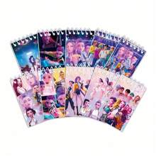 10pcs K-Pop New 10PCS Cartoon Notebook K-Pop Cute Anime Figure Image Portable Spiral Notebook 24 Page Children's Holiday Gifts Children's Holiday Gifts[Style Sent At Random] - A - View 2