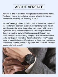 Versace Premium Gift Watch - Unisex Minimalist Design V-Circle VEBQ00419 Men's Quartz Watch - Blue - View 10