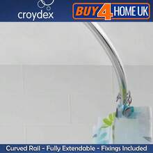 Croydex Premium Telescopic Curved Shower Curtain Rail - Extendable Chrome Rod - C - View 5
