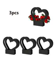 5/3/1个装心形花卉礼盒 - 优雅纸花束包装，适用于婚礼、生日、母亲节、教师节等场合 - 非常适合盛放玫瑰、康乃馨和小花束 - 彩色 - 查看 20