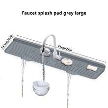 1pc Silicone Water Faucet Splash Guard Mat, New Design Kitchen & Bathroom Sink Drying Pad, Foldable Sink Splash Proof Pad, Anti-Splash Silicone Faucet Mat, Thickened With 3-Degree Slope To Prevent Water Accumulation - Multicolor - View 7