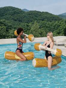 1/2/4pcs Inflatable Water Jousting Sticks, Wood Grain Design, With Handle, PVC Material, Suitable For Water Games, Swimming Pool, Beach, Party, Inflatable Pool Floats, Inflatable Buoys, Pool Rafts, Add Fun, Requires Separate Purchase Of Air Pump - Water-based Antiphonal Sticks - View 4