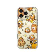 Dibujo animado de  con pizza, fideos, estrellas y fondo amarillo. Esta elegante funda es compatible con Samsung, Apple, OPPO, , etc. Fabricada en TPU flexible, resistente a golpes y arañazos, ofrece una excelente protección contra caídas y un agarre cómodo. Es un regalo ideal para familiares, amigos y seres queridos, y una opción perfecta para festivales. - transparente - Ver 2