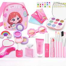 18/22pcs Non-Irritating Princess Makeup Toy Set For Girls, Realistic Cosmetics & Makeup Bag Toys, Suitable For Parties And Daily Play - Multicolor - View 3