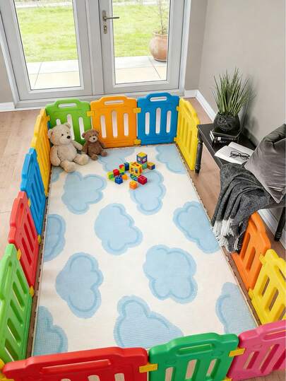 1pc Multi-Element Educational Decorative Carpet, Featuring Various Shapes Integrating Letters, Numbers, Animals, Seasons And Track Patterns, Playful And Multifunctional, Suitable For Early Education Spaces
