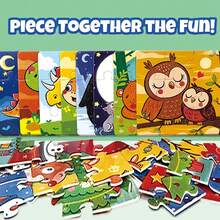 beartale 36pcs 4-In-1 Children's Puzzle Set, Including Transportation, Animals, Dinosaurs, And Space Themes, Suitable For Preschoolers Montessori Educational Games, Developing Coordination And Hands-On Ability, Parent-Child Interactive Game - Multicolor - View 5