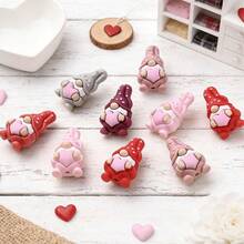 8pcs Silicone Valentine's Day Beads, Heart Fairy Elderly Beads, Suitable For DIY Beading Pens, Keychains, Decorations, Creative Handicrafts - Loving Elderly - View 6