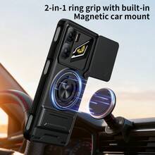 努比亚 NEO 3 5G 手机壳，带滑动摄像头镜头和支架 - 紅色 - 查看 2