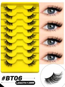 GROINNEYA 9 Pairs Natural Makeup Strip Half Eye Lashes Glam Volume Lashes D Curl Wispy Soft Half Lashes 3D Criss-Cross Semi-Eyelashes Downy Lightweight False Lashes,Random Style,Suitable For Dates And Daily,Versatile Makeup Look - fox eye lashes - View 12