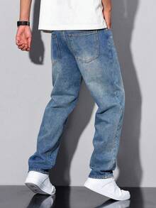 Shendy Vendy Men's Slim Pants, Fashion Stretch Skinny Denim Pants, Classic Men's Jeans With Pocket - 青碧色 - 查看 4
