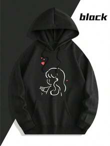 2026 Couple Hoodies, Thick And Warm, Must-Have Matching Set For Autumn And Winter, Cartoon Love Design, Everyday Gift For Him And Her, Holiday Gift, Unisex Outfit CP - 男人 - 查看 2