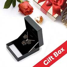 Juego de collar y pendientes de flor de cerezo para mujer chapado en oro de 18 quilates hipoalergénico juego de joyas de flores Sakura regalos para mujeres y niñas Metal circonita - como en la foto - Ver 8