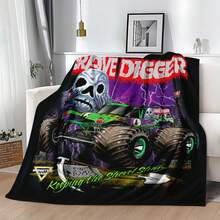 1 PIEZA Manta de camión monstruo de Monster Jam 3D, regalo original para aficionados a los deportes de motor, decoración temática para el hombre, acento para fiesta retro de ciencia ficción y recuerdo del día de carrera, manta suave para el hogar, dormitorio, cama, sofá, picnic, viaje, oficina - multicolor 9 - Ver 3