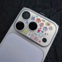 Filme de Lente de Alta Definição + Sacola de Compras Urso de Pelúcia Adesivo Relevo DIY, Adequado para Apple 17promax/17pro, Resistente a Arranhões, Fácil de Instalar, Ajuste Preciso, Design Minimalista, Filme de Lente Ano Novo, Presente Dia dos Namorados - Película para lente + adesivos - Visão 6