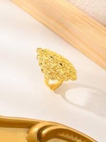 Luxury & Elegant Minimalist Women's Gold Ring - Made Of Copper Plated With 24K Gold - Adjustable Open Size - Multiple Styles To Choose From - Alternative To Gold Rings - Yellow Gold - View 5