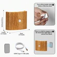 Smart LED Wall Light With Motion Sensor, USB Rechargeable, Infrared Sensor, Magnetic Detachable Nightlight, 3 Lighting Modes (Dimmable) - Modern Square/Recessed Design, Suitable For Entryway, Cabinet, Bedroom, Entrance - Easy Installation, Wall Lamp, Wall Decor, Bedroom Wall Light, Wall Light, Corridor Sensor Light, Sensor Light, Wall Stick Light, Corridor Light - Multicolor - View 4