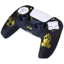 4pcs/Set Game Controller Protective Case, Including 1pc Yellow PlayStation5 Controller Protective Shell, 1pc Sticker, 1 Pair Joystick Caps - Yellow - View 4