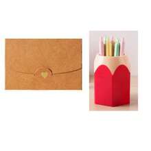10pcs/Pack Mini Greeting Card Envelopes, Gold Foil Heart Shiny Paper Envelopes Back To School - 10.5*7CM - View 26
