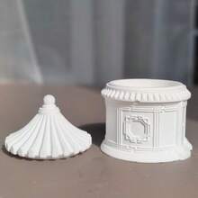 DIY Chinese Architecture Style Candle Holder Silicone Mold, Suitable For Resin, Gypsum, Cement, Concrete Casting, Reusable And Easy Demold - A - View 3