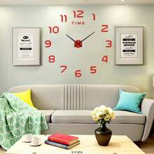 2026 Modern Design Large 3D DIY Quartz Clock, Fashionable Mirror Surface Sticker, Living Room Home Decor Wall Clock - 1PC - View 6