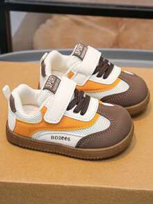 1 đôi giày tập đi cho trẻ từ 0-4 tuổi, đế mềm, thoáng khí, có khóa dán, chống trượt, dành cho bé trai và bé gái. - Màu Khaki - Xem 3