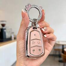 [ Side Diamonds ] 5 Buttons TPU Car Key Case Cover Shell Fob For Cadillac ATS CTS XT5 XT4 - 款式 11 - 查看 19