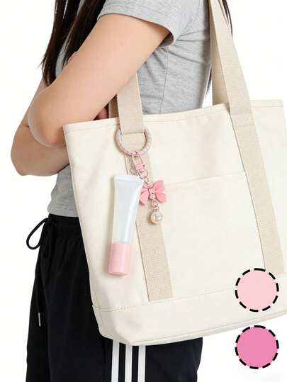 1pc Squeeze Lip Gloss Tube With Keychain Bow Tie With Pearls Pendant, Refillable Lip Gloss Tube, Empty Powder Foundation Concealer Tube Packaging, Soft Lip Gloss Squeeze Tubes, Multifunctional Lipstick Refill Container, Squeeze Empty Soft Tube, Must-Have For Fashionistas, Unique Gift For Your Girlfriend, Lover, Bride, Bridesmaid, Family, Suitable For Travel, Valentine's Day & Festival Gifts