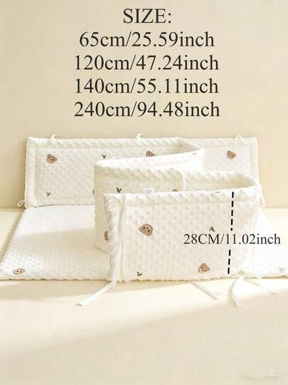 1pc Baby Crib Bumper, One-Piece Removable & Washable Newborn Infant Bedding Set, Anti-Collision Bed Rail Guard, Patchwork Crib Liner, Baby Shower Gift