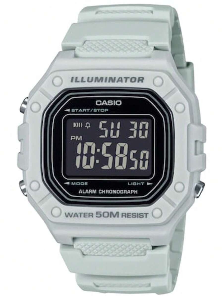 CASIO FASHION WATCH MODEL: W-218H-8BVCF - Black and White - View 1