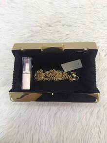 Metallic Mother-Of-Pearl Clutch Party Bag - 杏色 - 查看 3