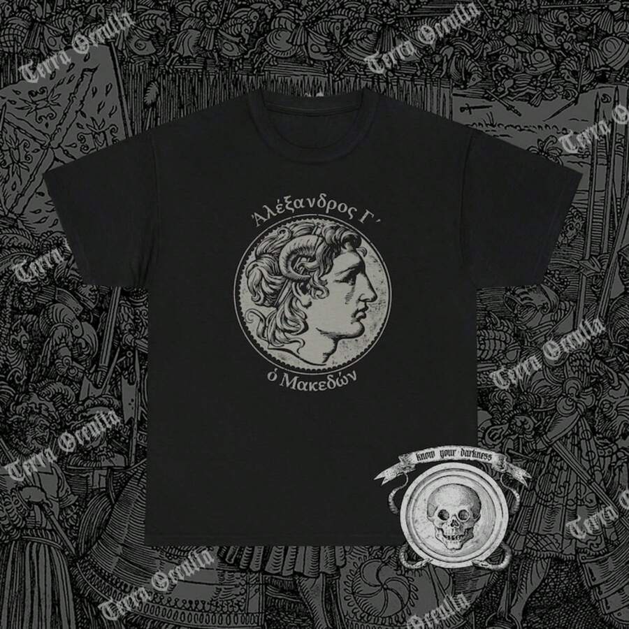 Alexander The Great T-Shirt, Greek Mythology Tee, Ancient Edon Shirt, History T-Shirt - màu đen - Xem 1