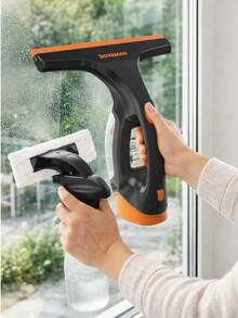 Cordless Window Vacuum Cleaner With Spray Bottle, Lightweight Handheld Glass Cleaner For Windows, Tiles & Smooth Surfaces - Black - View 2
