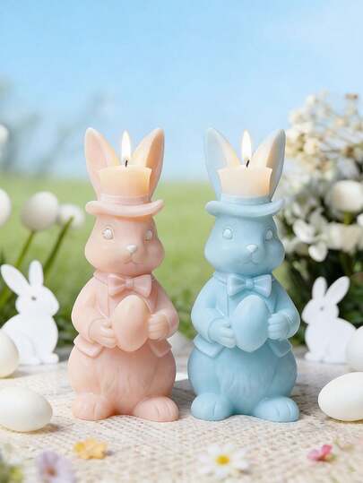 Silikonform för kaninäggljus, inklusive kanindesign - Används för att tillverka dekorativa ljus, atmosfäriska middagsljus, högtidsljus, heminredning, påskpresenter