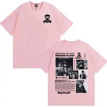 Rapper Nengo Flow Real G4 Life 2026 Tour T Shirts Men Women Fashion Vintage Short Sleeve Top Casual Cotton Spring/Summer T Shirt - màu đen - Xem 8