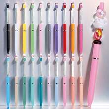12pcs Random Color Macaron Style Long Thin Ballpoint Pens, DIY Pen Making Supplies, Jewelry Accessories, Stationery, Creative Craft Silicone Beads, Focal Beads, Holiday Gift Box - Multi-color Random Distribution - View 2