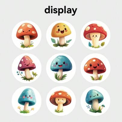 JOERBABU the little kangaroo Bobbie 500pcs/Roll Cartoon Mushroom, Moon Lantern, Mermaid Pattern Stickers, Ideal Small Gifts. For Gift Wrapping, Cup Decoration, Dessert Decoration, Stationery Decoration, Envelope Sealing And Other Decorations. Happy Mother's Day!