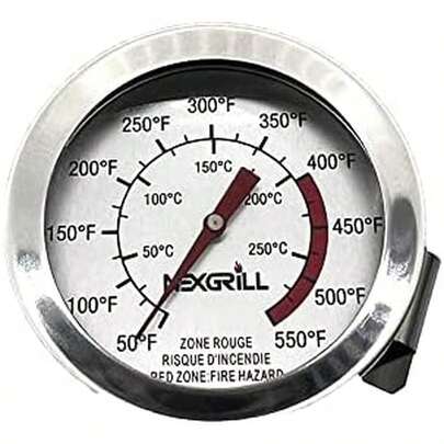 Termómetro de freír profundo Nexgrill - Acero inoxidable de 5" de lectura instantánea con clip para olla - Termómetro para pescado, carne y aceite para freír, BBQ, a la parrilla - Hasta 550°F - 660-0009