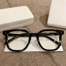 1pc Unisex Fashion Casual Classic Black Frame Decorative Glasses - Black - View 7
