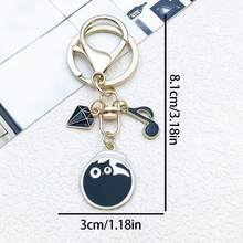 1pc Alloy Enamel Black Cat Note Keychain Cute Creative Keychain Suitable For Giving Gifts To Friends - one-size - View 5