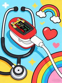 Rechargeable Pulse Oximeter Blue - Red - View 2