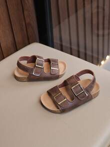 Children's Shoes, Summer Girls' Sandals, Boys' Roman Shoes, Kids' Beach Shoes, Baby Shoes - Brown - View 3