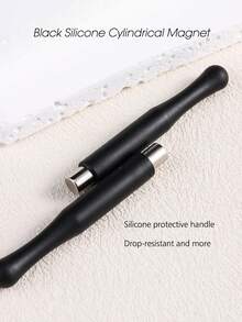 Professional Magnetic 3D Cat Eye Effect Nail Art Wand - Easy-To-Use Manicure Tool For Creating Long-Lasting Holographic & Glitter Gel Designs, Salon & Home DIY Nail Kit Essential With Iron Tool - Black - View 4