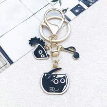 1pc Alloy Enamel Black Cat Note Keychain Cute Creative Keychain Suitable For Giving Gifts To Friends - one-size - View 14