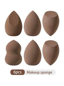 6个多功能化妆海绵，蛋形和葫芦形，不含乳胶，适用于面部/遮瑕/定妆粉，可水洗可重复使用，柔软化妆工具 - 彩色 - 查看 11