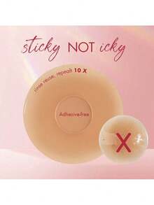 RIYEETEN Grippy Nipple Covers Sticky Cakes Circles Bra Cup - The First-Ever Sticky Not Icky Circle Nipple Covers - Honey - View 2