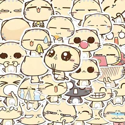 100pcs Cute Cartoon CC Cat Stickers, Super Adorable And Fun High-Quality Decorative Stickers, Suitable For Diaries, Phones, And Can Also Be Used To Decorate Phones, Water Bottles, Computers, Books, Bedrooms, Etc.