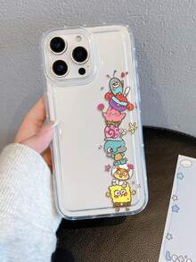 SPONGEBOB 1个时尚卡通可爱海绵宝宝、海星、松鼠、蜗牛图案透气防震手机壳，兼容三星/ 17/16/15/14/13/12/11 Pro Max/12 Pro/14 Plus 及其他型号 - 彩色 - 查看 6